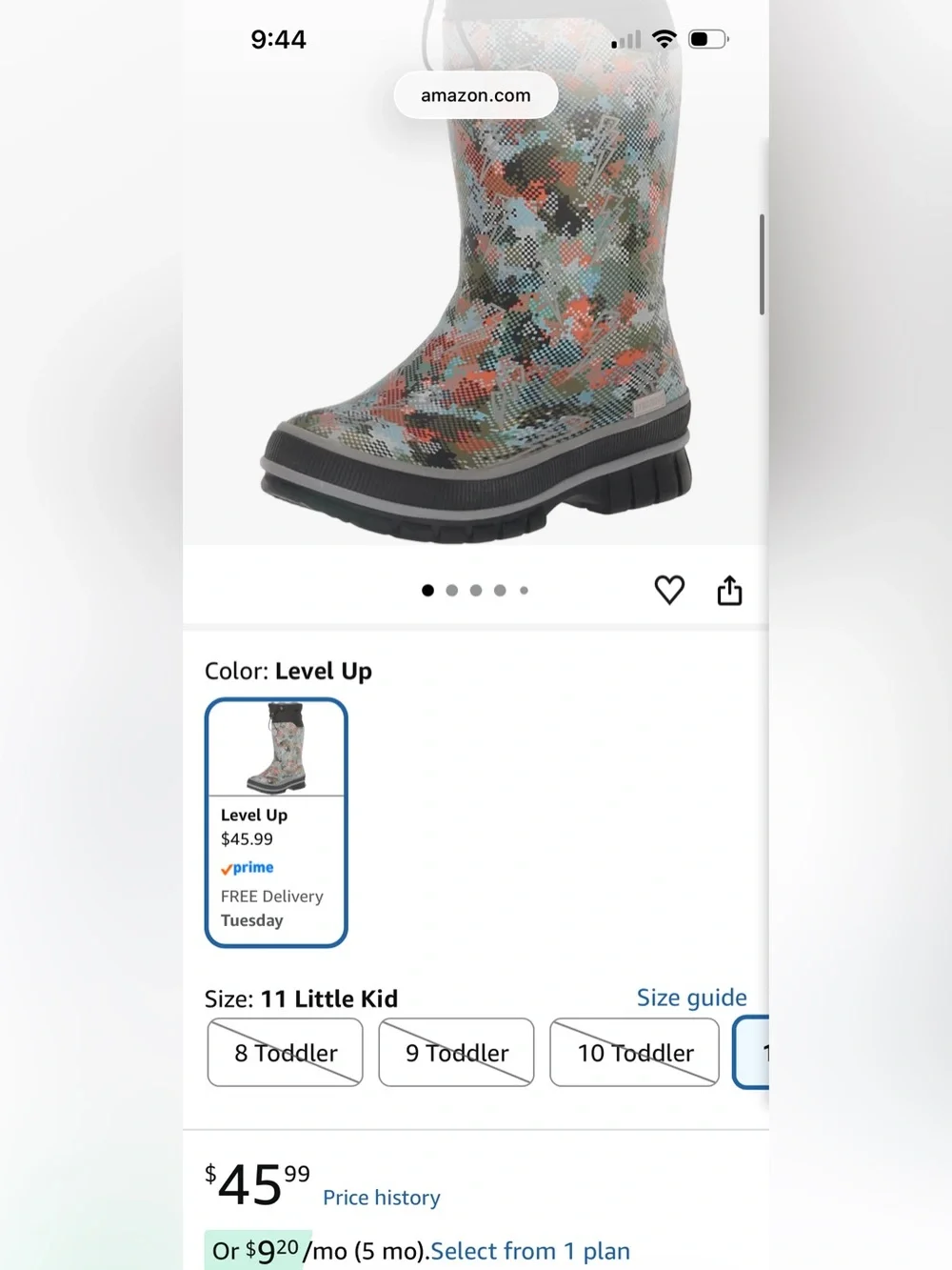 Western Chief Kids Camouflage Rain and snow Boots in Green and Orange